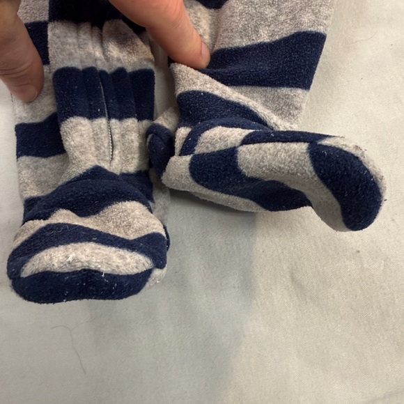 Carter's - Blue and Gray Fleece Onesie Sleeper - Picture 3 of 4